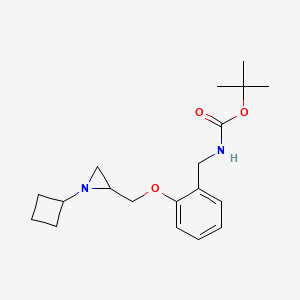 Tert-butyl N-[[2-[(1-cyclobutylaziridin-2-yl)methoxy]phenyl]methyl]carbamate