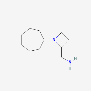 molecular formula C11H22N2 B2461586 (1-Cycloheptylazetidin-2-yl)methanamine CAS No. 2000008-00-2