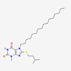 7-Hexadecyl-3-methyl-8-(3-methyl-butylsulfanyl)-3,7-dihydro-purine-2,6-dione