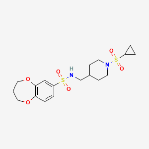 N-((1-(cyclopropylsulfonyl)piperidin-4-yl)methyl)-3,4-dihydro-2H-benzo[b][1,4]dioxepine-7-sulfonamide
