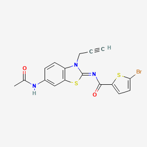molecular formula C17H12BrN3O2S2 B2461591 N-(6-acetamido-3-prop-2-ynyl-1,3-benzothiazol-2-ylidene)-5-bromothiophene-2-carboxamide CAS No. 1164539-43-8