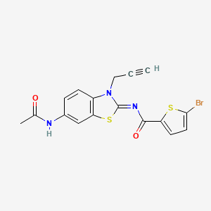 N-(6-acetamido-3-prop-2-ynyl-1,3-benzothiazol-2-ylidene)-5-bromothiophene-2-carboxamide