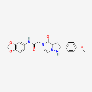 molecular formula C22H18N4O5 B2461598 N-(2H-1,3-benzodioxol-5-yl)-2-[2-(4-methoxyphenyl)-4-oxo-4H,5H-pyrazolo[1,5-a]pyrazin-5-yl]acetamide CAS No. 941955-90-4