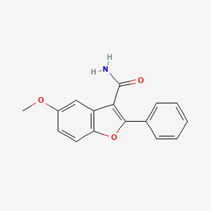 molecular formula C16H13NO3 B2461599 5-Methoxy-2-phenyl-1-benzofuran-3-carboxamide CAS No. 300556-74-5