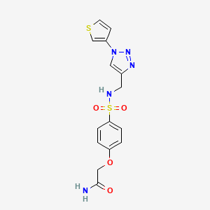 2-(4-(N-((1-(thiophen-3-yl)-1H-1,2,3-triazol-4-yl)methyl)sulfamoyl)phenoxy)acetamide
