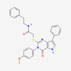 2-((3-(4-methoxyphenyl)-4-oxo-7-phenyl-4,5-dihydro-3H-pyrrolo[3,2-d]pyrimidin-2-yl)thio)-N-phenethylacetamide