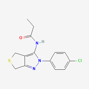 molecular formula C14H14ClN3OS B2461616 N-[2-(4-chlorophenyl)-2H,4H,6H-thieno[3,4-c]pyrazol-3-yl]propanamide CAS No. 361168-25-4