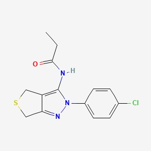N-[2-(4-chlorophenyl)-4,6-dihydrothieno[3,4-c]pyrazol-3-yl]propanamide