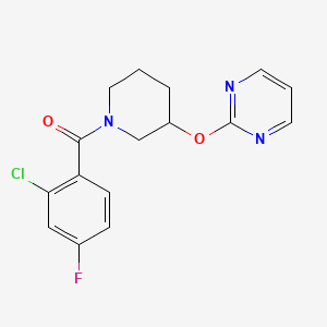(2-Chloro-4-fluorophenyl)(3-(pyrimidin-2-yloxy)piperidin-1-yl)methanone