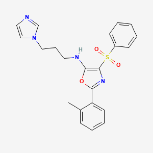 N-(3-(1H-imidazol-1-yl)propyl)-4-(phenylsulfonyl)-2-(o-tolyl)oxazol-5-amine