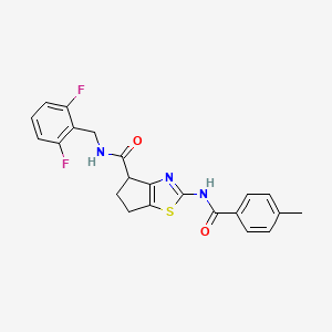 N-(2,6-difluorobenzyl)-2-(4-methylbenzamido)-5,6-dihydro-4H-cyclopenta[d]thiazole-4-carboxamide