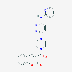 3-(4-(6-(pyridin-2-ylamino)pyridazin-3-yl)piperazine-1-carbonyl)-2H-chromen-2-one