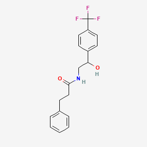 molecular formula C18H18F3NO2 B2461663 N-(2-hydroxy-2-(4-(trifluoromethyl)phenyl)ethyl)-3-phenylpropanamide CAS No. 1351621-80-1