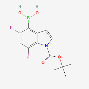 1H-Indole-1-carboxylic acid, 4-borono-5,7-difluoro-, 1-(1,1-dimethylethyl) ester