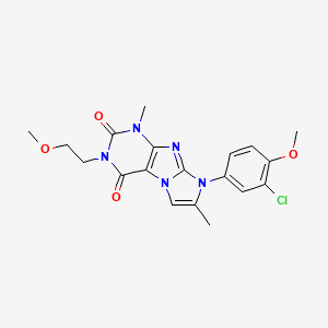 molecular formula C19H20ClN5O4 B2461666 6-(3-Chloro-4-methoxyphenyl)-2-(2-methoxyethyl)-4,7-dimethylpurino[7,8-a]imidazole-1,3-dione CAS No. 876672-36-5