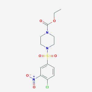 molecular formula C13H16ClN3O6S B2461669 Ethyl 4-((4-chloro-3-nitrophenyl)sulfonyl)piperazinecarboxylate CAS No. 873671-24-0