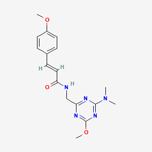molecular formula C17H21N5O3 B2461679 (E)-N-((4-(dimethylamino)-6-methoxy-1,3,5-triazin-2-yl)methyl)-3-(4-methoxyphenyl)acrylamide CAS No. 2035022-33-2