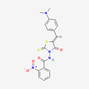 (Z)-N-(5-(4-(dimethylamino)benzylidene)-4-oxo-2-thioxothiazolidin-3-yl)-2-nitrobenzamide