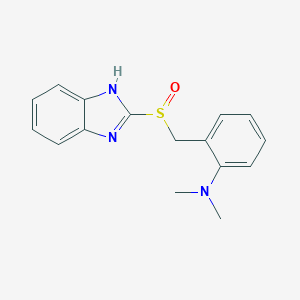 molecular formula C16H17N3OS B024617 2-((2-Dimethylaminobenzyl)sulfinyl)benzimidazole CAS No. 100924-68-3