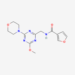molecular formula C14H17N5O4 B2461732 N-((4-methoxy-6-morpholino-1,3,5-triazin-2-yl)methyl)furan-3-carboxamide CAS No. 2034579-20-7