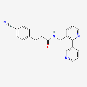 molecular formula C21H18N4O B2461745 N-([2,3'-bipyridin]-3-ylmethyl)-3-(4-cyanophenyl)propanamide CAS No. 1904294-44-5