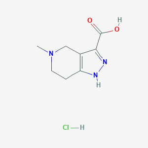 molecular formula C8H12ClN3O2 B2461749 5-Methyl-4,5,6,7-tetrahydro-1H-pyrazolo[4,3-c]pyridine-3-carboxylic acid hydrochloride CAS No. 1357353-51-5