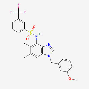molecular formula C24H22F3N3O3S B2461771 N-[1-(3-methoxybenzyl)-5,6-dimethyl-1H-1,3-benzimidazol-4-yl]-3-(trifluoromethyl)benzenesulfonamide CAS No. 338955-23-0