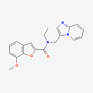 molecular formula C20H19N3O3 B2461865 N-ethyl-N-({imidazo[1,2-a]pyridin-3-yl}methyl)-7-methoxy-1-benzofuran-2-carboxamide CAS No. 1448030-10-1