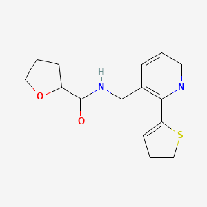 molecular formula C15H16N2O2S B2461870 N-((2-(thiophen-2-yl)pyridin-3-yl)methyl)tetrahydrofuran-2-carboxamide CAS No. 2034399-09-0