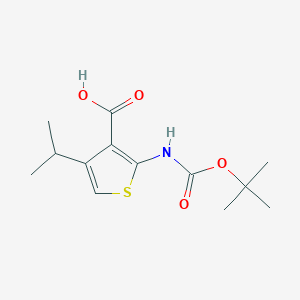 molecular formula C13H19NO4S B2461890 2-t-Butoxycarbonylamino-4-isopropylthiophene-3-carboxylic acid CAS No. 149587-98-4