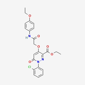 molecular formula C23H22ClN3O6 B2461899 Ethyl 1-(2-chlorophenyl)-4-(2-((4-ethoxyphenyl)amino)-2-oxoethoxy)-6-oxo-1,6-dihydropyridazine-3-carboxylate CAS No. 899943-03-4
