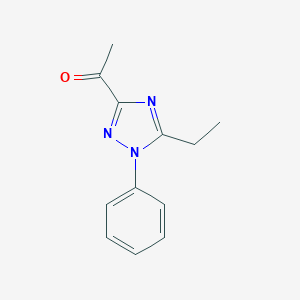 molecular formula C12H13N3O B024619 3-Acetyl-5-ethyl-1-phenyl-1,2,4-triazole CAS No. 100193-57-5