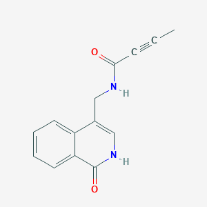 molecular formula C14H12N2O2 B2461900 N-[(1-Oxo-2H-isoquinolin-4-yl)methyl]but-2-ynamide CAS No. 2411229-46-2