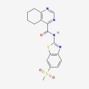 molecular formula C17H16N4O3S2 B2461917 N-(6-methanesulfonyl-1,3-benzothiazol-2-yl)-5,6,7,8-tetrahydroquinazoline-4-carboxamide CAS No. 2415488-47-8