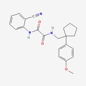 molecular formula C22H23N3O3 B2461942 N1-(2-cyanophenyl)-N2-((1-(4-methoxyphenyl)cyclopentyl)methyl)oxalamide CAS No. 1091475-27-2