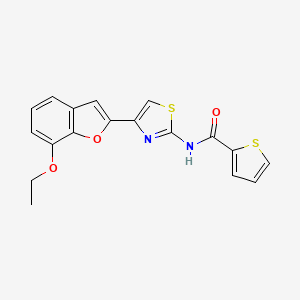 molecular formula C18H14N2O3S2 B2461951 N-[4-(7-ethoxy-1-benzofuran-2-yl)-1,3-thiazol-2-yl]thiophene-2-carboxamide CAS No. 921569-55-3