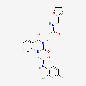 3-(1-(2-((2-chloro-4-methylphenyl)amino)-2-oxoethyl)-2,4-dioxo-1,2-dihydroquinazolin-3(4H)-yl)-N-(furan-2-ylmethyl)propanamide