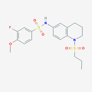 3-fluoro-4-methoxy-N-(1-(propylsulfonyl)-1,2,3,4-tetrahydroquinolin-6-yl)benzenesulfonamide