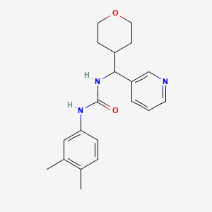 1-(3,4-dimethylphenyl)-3-(pyridin-3-yl(tetrahydro-2H-pyran-4-yl)methyl)urea