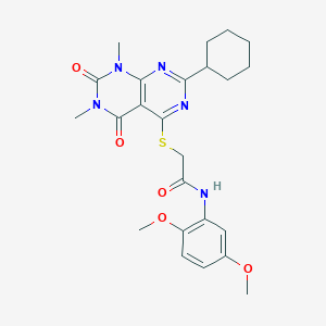 2-((2-cyclohexyl-6,8-dimethyl-5,7-dioxo-5,6,7,8-tetrahydropyrimido[4,5-d]pyrimidin-4-yl)thio)-N-(2,5-dimethoxyphenyl)acetamide