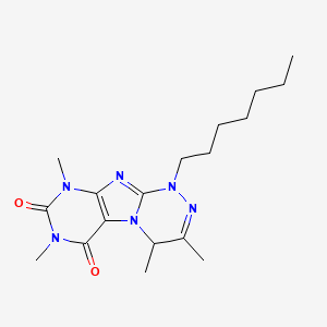 1-heptyl-3,4,7,9-tetramethyl-4H-purino[8,7-c][1,2,4]triazine-6,8-dione