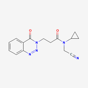 molecular formula C15H15N5O2 B2462013 N-(cyanomethyl)-N-cyclopropyl-3-(4-oxo-3,4-dihydro-1,2,3-benzotriazin-3-yl)propanamide CAS No. 1252514-62-7