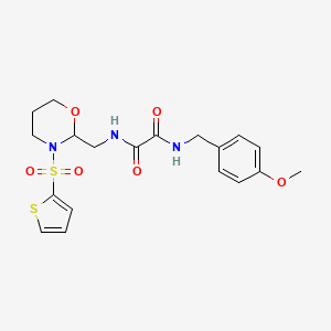 N1-(4-methoxybenzyl)-N2-((3-(thiophen-2-ylsulfonyl)-1,3-oxazinan-2-yl)methyl)oxalamide