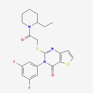 3-(3,5-difluorophenyl)-2-{[2-(2-ethylpiperidin-1-yl)-2-oxoethyl]sulfanyl}thieno[3,2-d]pyrimidin-4(3H)-one