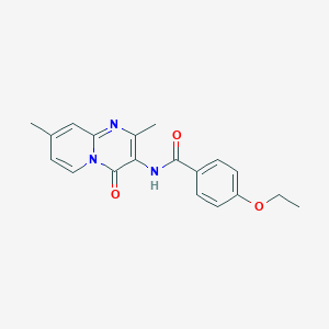 molecular formula C19H19N3O3 B2462031 N-{2,8-dimethyl-4-oxo-4H-pyrido[1,2-a]pyrimidin-3-yl}-4-ethoxybenzamide CAS No. 946256-60-6