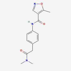 molecular formula C15H17N3O3 B2462036 N-(4-(2-(dimethylamino)-2-oxoethyl)phenyl)-5-methylisoxazole-4-carboxamide CAS No. 1428373-50-5