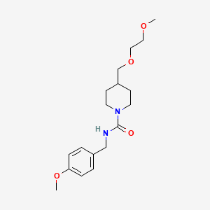 molecular formula C18H28N2O4 B2462050 N-(4-methoxybenzyl)-4-((2-methoxyethoxy)methyl)piperidine-1-carboxamide CAS No. 1251559-67-7