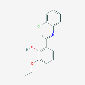 molecular formula C15H14ClNO2 B2462060 2-{(E)-[(2-chlorophenyl)imino]methyl}-6-ethoxyphenol CAS No. 1232823-33-4