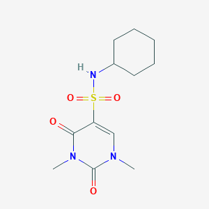 molecular formula C12H19N3O4S B2462065 N-cyclohexyl-1,3-dimethyl-2,4-dioxopyrimidine-5-sulfonamide CAS No. 893357-51-2