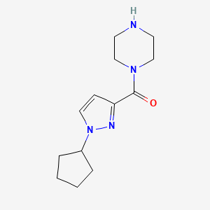 molecular formula C13H20N4O B2462067 (1-Cyclopentylpyrazol-3-yl)-piperazin-1-ylmethanone CAS No. 1836302-85-2